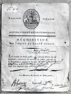 1789-99年の公安委員会の要求 作： French School